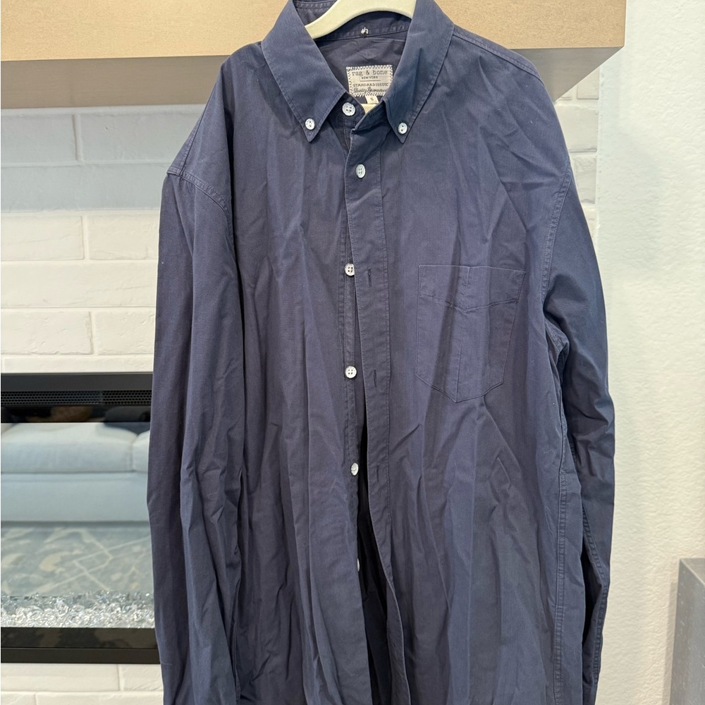Rag & Bone Blue Button-Up Shirt